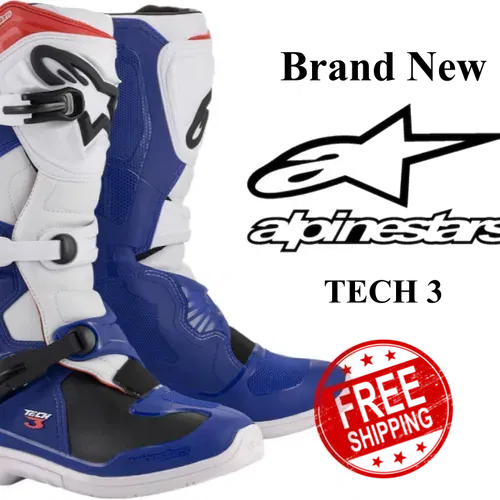 Alpinestars Tech 3 Motocross Boot Blue White  *NEW*