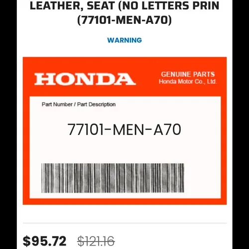 Honda CRF Seat Cover