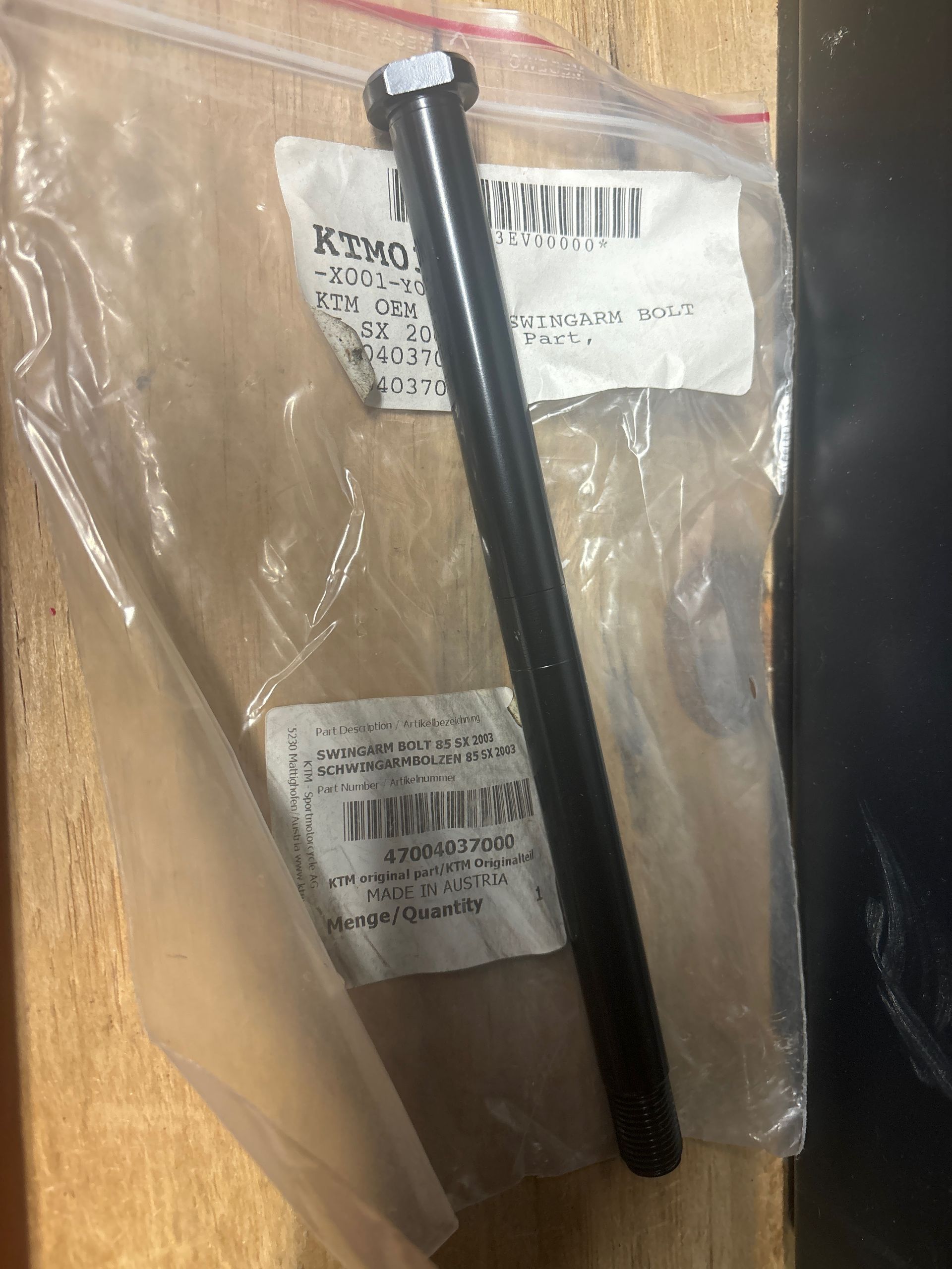 KTM oEM Swing arm Pivot Bolt 47004037000 2003-2012 85 SX And 105 SX 2004-2011
