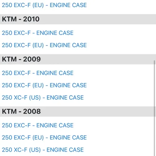 07-11 Ktm 250 Sxf Xcf-w Xcf Exc-f Engine Bottom End
