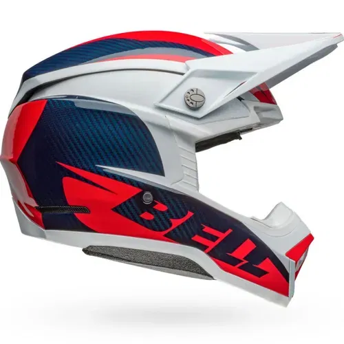 NEW BELL MOTO-10 SPHERICAL RENEGADE MATTE/GLOSS BLUE/RED - MEDIUM