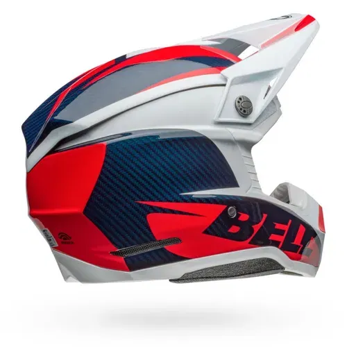NEW BELL MOTO-10 SPHERICAL RENEGADE MATTE/GLOSS BLUE/RED - MEDIUM