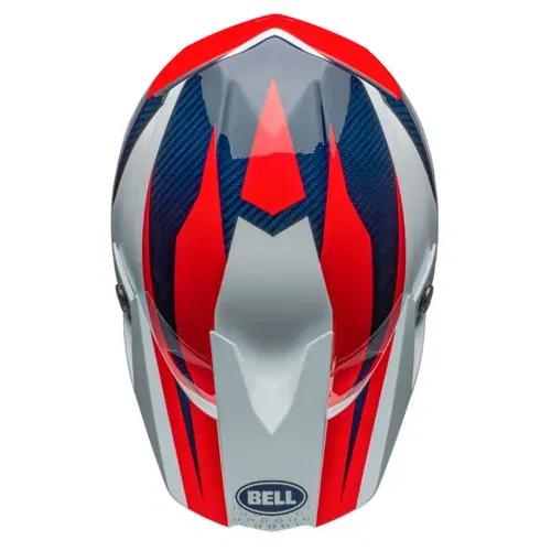 NEW BELL MOTO-10 SPHERICAL RENEGADE MATTE/GLOSS BLUE/RED - MEDIUM