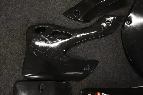 2000 Kawasaki Kx250 Aftermarket Black Plastic Set Fender Shrouds Number Plates