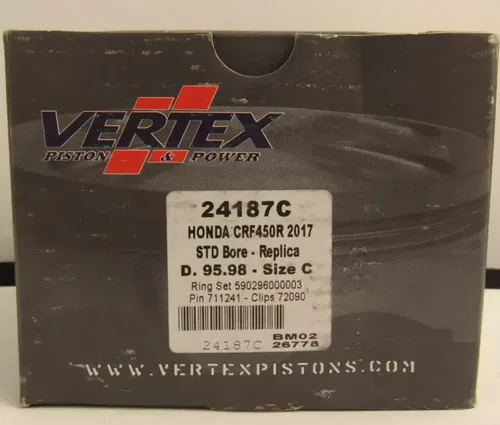 VERTEX Piston Kit For Honda Crf450R 2017-2018 STD Bore Replica 95.98 24187C NOS