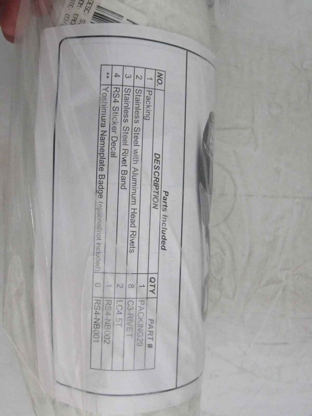 Yoshimura RS-4 Exhaust Repack Kit REPACK-RS4-PK29 | OEM Packing + Rivets + Decal