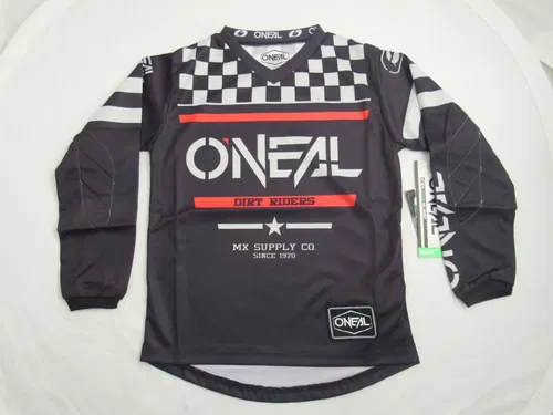 Oneal 2024 Youth Element Small Squadron Motocross Offroad Jersey - Black/Grey S