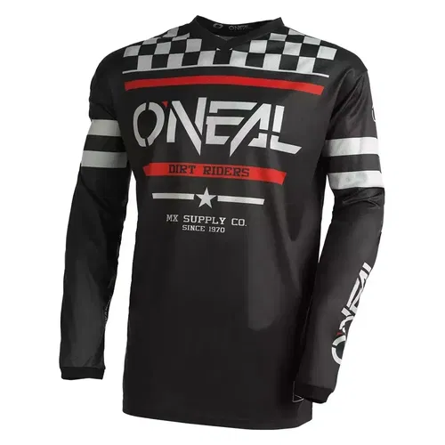 Oneal 2024 Youth Element Small Squadron Motocross Offroad Jersey - Black/Grey S