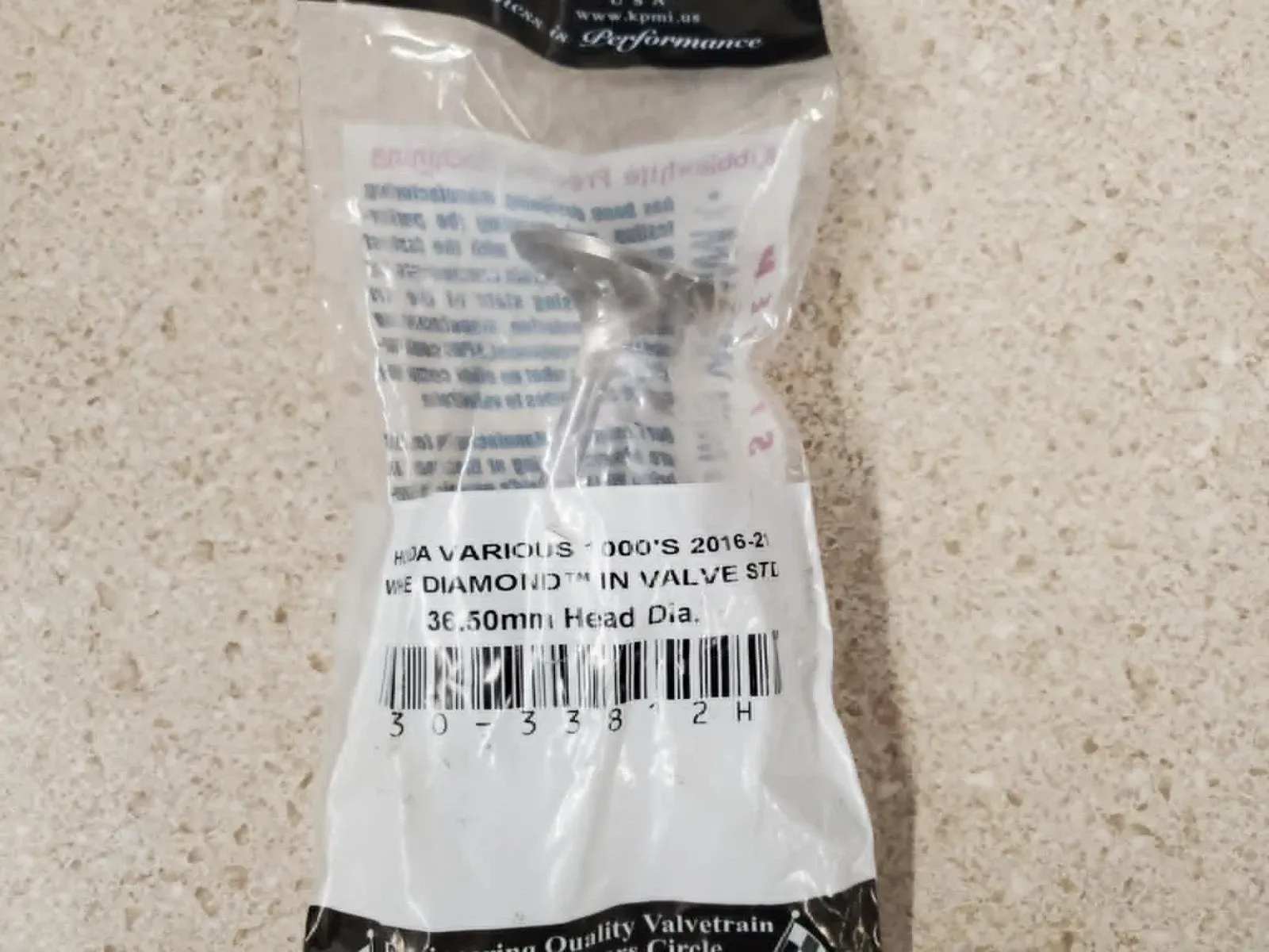 BRAND NEW SEALED KPMI WHITE DIAMOND INTAKE VALVE NOS 36.50MM 30-33812H