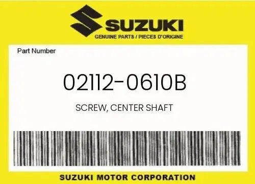 GENIUNE OEM SUZUKI CENTER SHAFT SCREW/ 02112-0610B