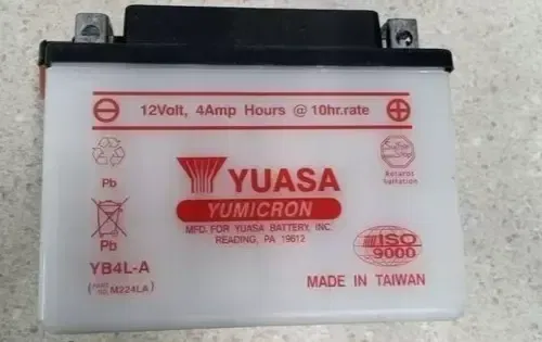 YUASA YB4L-A YUMICRON 12 VOLT DRY CONVENTIONAL BATTERY, YUAM224LA
