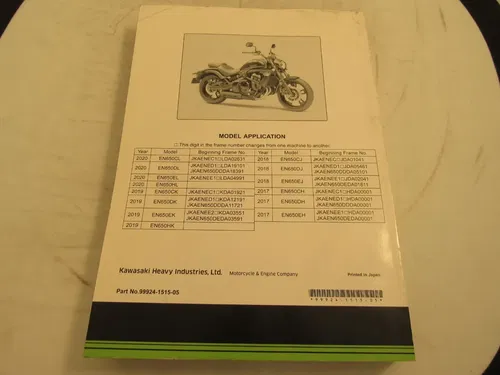 2017-2020 KAWASAKI VULCAN MOTORCYCLE SERVICE MANUAL/ PART# 99924-1515-05