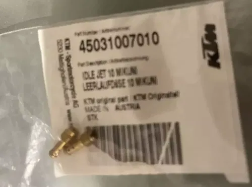 Brand New Genuine KTM OEM Idle Jet Part #45031007010 QTY 2