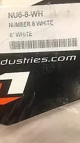 ONE INDUSTRIES NU6-8-WH 6" WHITE NUMBER 8 3 PACK