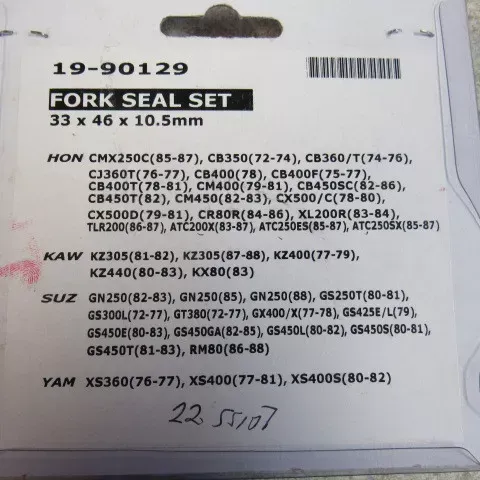 19-90129- KAWASAKI  FORK SEAL SET- 33X46X 10.5 MM-