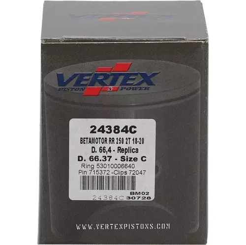 Vertex Cast Replica Piston Kit 66.37mm 24384C For Beta RR 2T 250 2018-2022 NOS