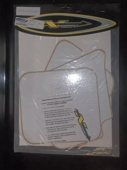 SUZUKI RM80 1989 90 91 92 93 94 95 96 97 98 99 WHITE NUMBER BACKGROUNDS NO3-150