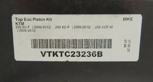Ktm250 SXF 2009-2012 Vertex High Compression Top End Piston Kit VTKTC23236B