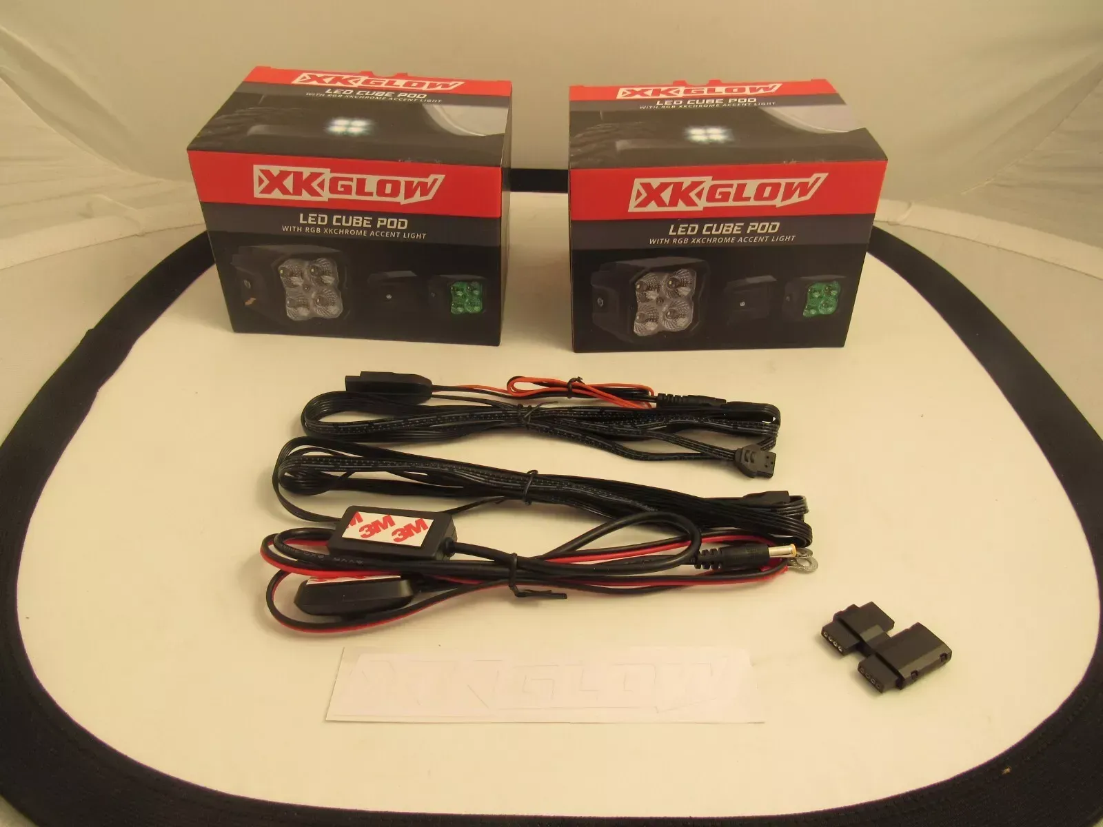 2PC XKGLOW Cube Light Fog Light Beam SAE Set XK065001-FO-KIT Brand NEW NOS