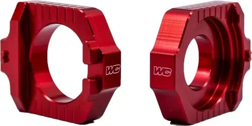 Husqvarna/KTM Billet Works Connection Elite Axle Block Red Kit w/ Inserts 17-455