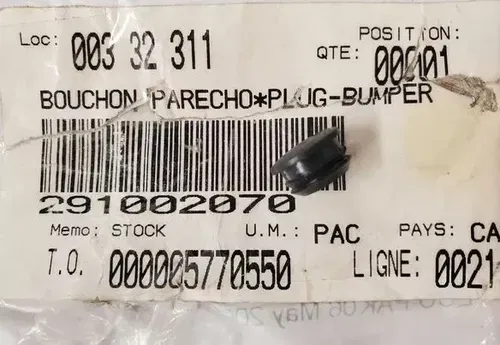 NEW OEM NOS SEADOO BUMPER PLUG 291002070
