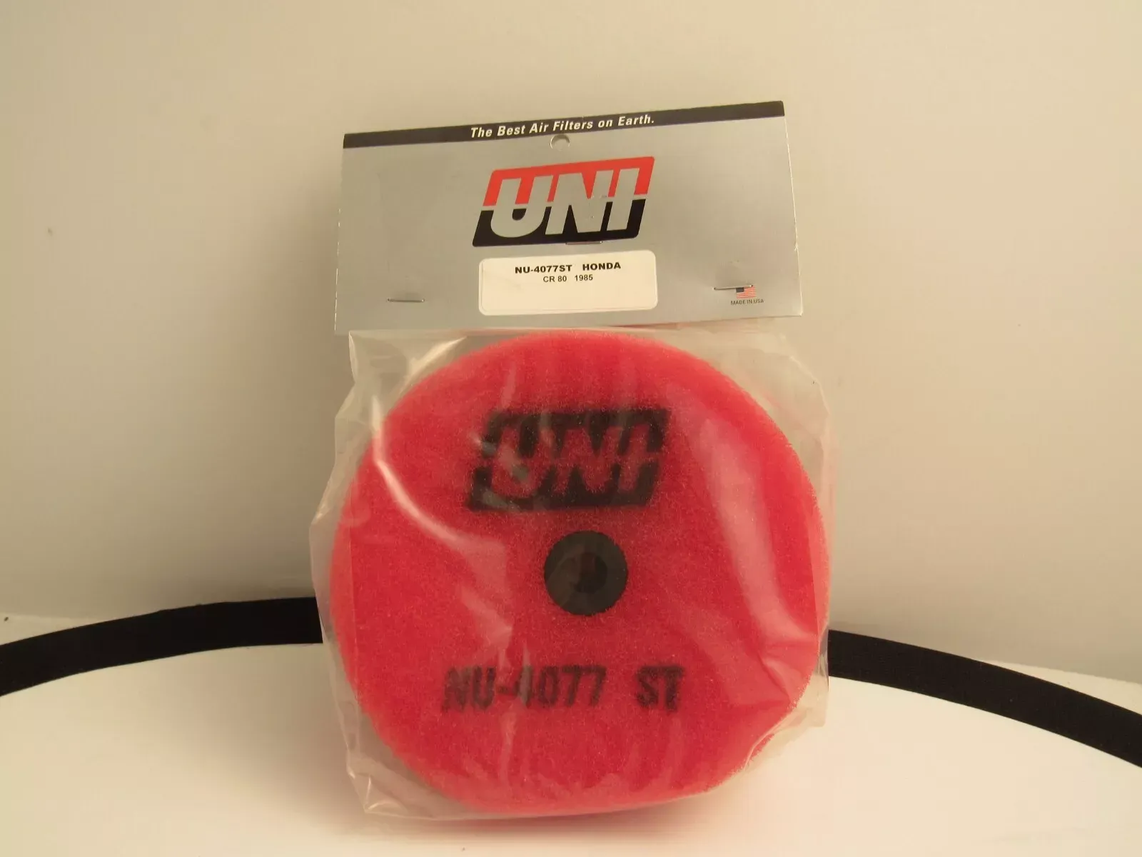 Genuine UNI Two Stage Foam Air Filter NU-4077ST  Honda Cr80 1985 NOS Brand New