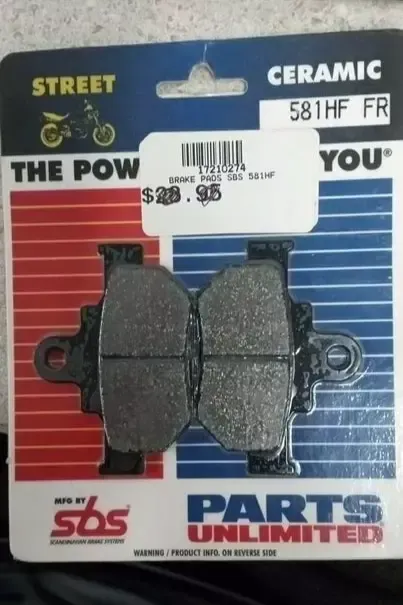 PARTS UNLIMITED - 1721-0274 - CERMIC BRAKE PADS SBS 581HF FR