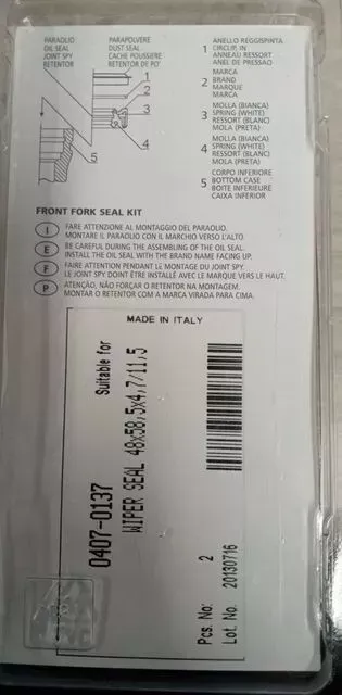 PARTS UNLIMITED - 0407-0137 - FORK WIPER SEALS 48X58,5X4,7/11,5