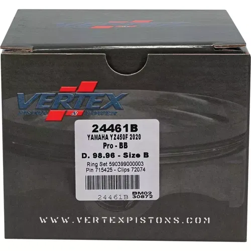 Vertex Piston Kit BB Forged 98.96/+2.00 12.8:1 Yamaha 2020-2022 Yz450F 24461B