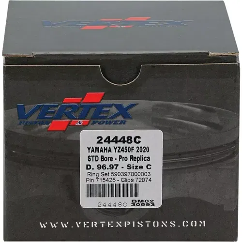 VERTEX Piston Kit Yamaha Yz450F 20-22/450FX 21-22 24448C 96.97mm Pro Replica NOS