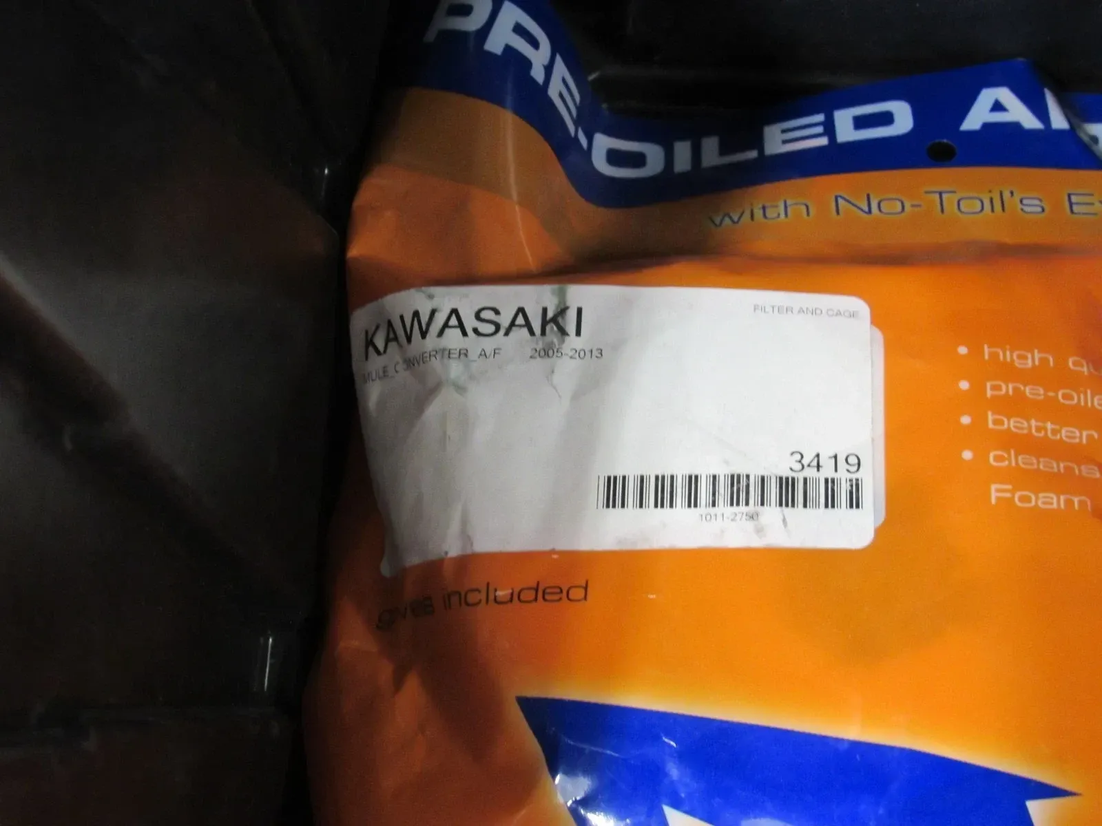 No‑Toil Pre‑Oiled Air Filter #3419 for Kawasaki Mule UTV – Diesel & Gas (00-19)