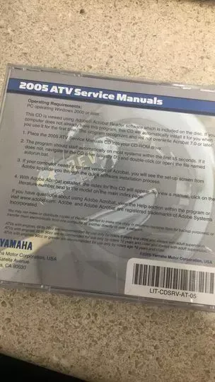 YAMAHA - LIT-CDSRV-AT-05 - 2005 ATV SERVICE MANUAL CDROM