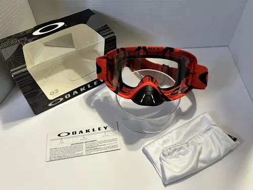 BRAND NEW OAKLEY 02 MX IMTIMIDATOR BLOOD RED W/ CLEAR LENS GOGGLE BNIB
