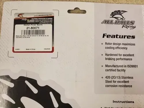 BRAND NEW ALL BALLS BRAKE ROTOR BRAKE DISC REAR KTM PN # 18-0071