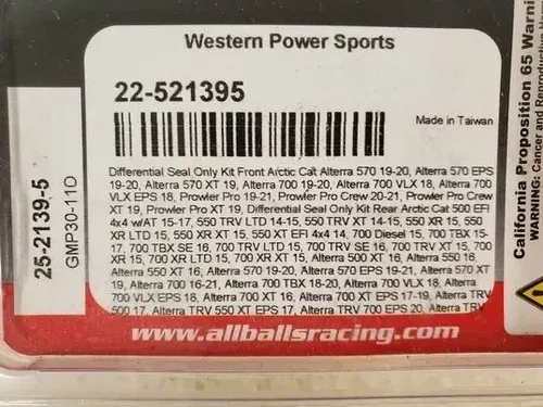 ALL BALLS BRAND NEW DIFFERENTIAL SEAL ONLY KIT FRONT 25-2139-5