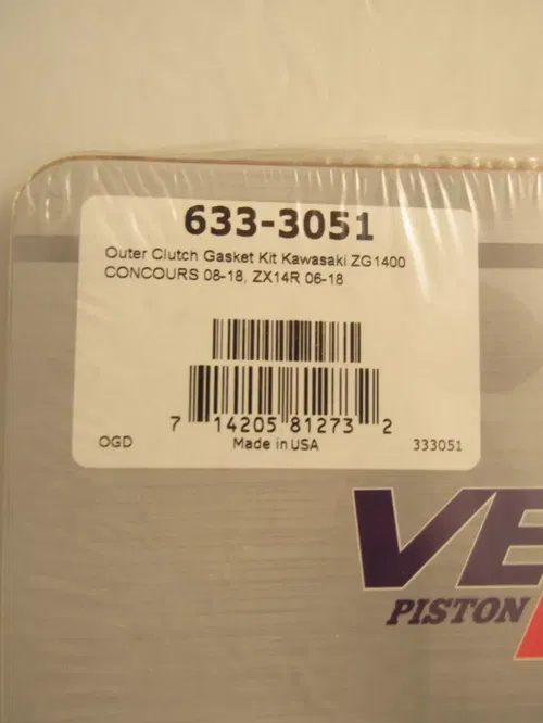 Vertex Outer Clutch Cover Gasket For Kawasaki ZG1400 CONCOURSE 2008-18 633-3051