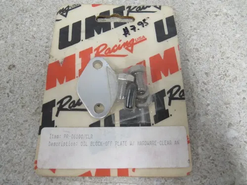 UMI RACING KAW/YAM OIL BLOCK OFF PLATE W/ HARDWARE/ PART# PR-06100/CLR