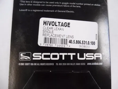 BIN8:D 06-86 6580-801 SCOTT REPLACEMENT LEXAN LENS CLEAR HI VOLTAGE