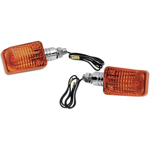 Brand New Universal K&S Universal Signal Lights Chrome with Amber Lens 25-7502