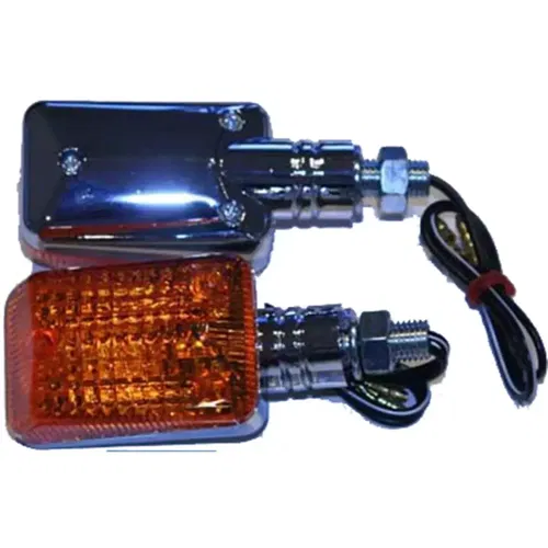 Brand New Universal K&S Universal Signal Lights Chrome with Amber Lens 25-7502