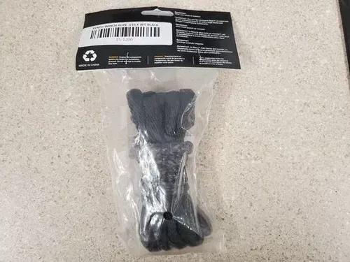 BRAND NEW NOS QUADRAX 15-1200 SYNTH WINCH ROPE/CABLE 3/16 X 8FT - BLACK