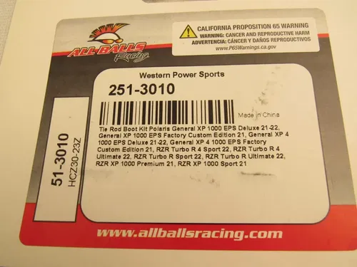 Tie Rod Boot Kit for Polaris General XP 4 1000 EPS Factory Custom 2021 51-3010