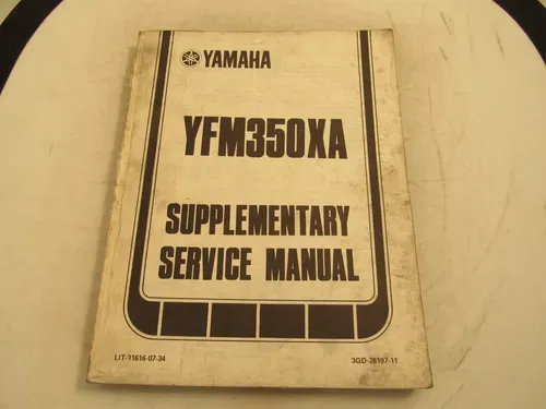 1989 YAMAHA YFM350XA SUPPLEMENTARY SERVICE MANUAL GENUINE OEM/ PART# 11616-07-34