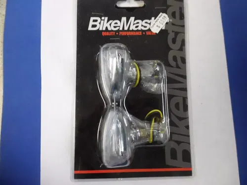 BOX22 266212 BIKEMASTER LED TEAR DROP TURN SIGNALS CHROME/CLEAR NOS
