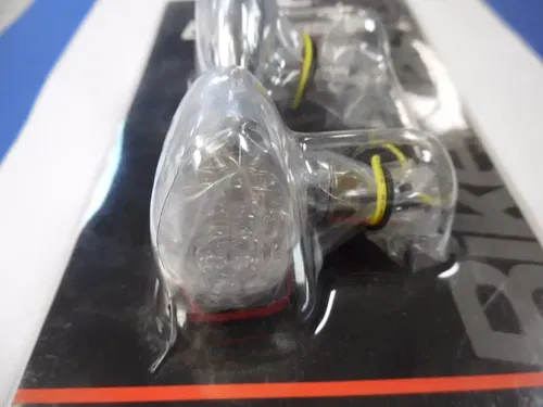 BOX22 266212 BIKEMASTER LED TEAR DROP TURN SIGNALS CHROME/CLEAR NOS