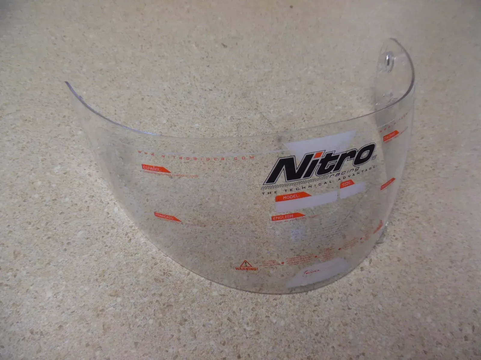 08-21 NITRO HELMETS REPLACEMENT CLEAR VISOR/SHIELD FOR 992FF 104162 NOS PART