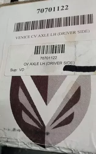 VANDERHALL 70701122 VENICE CV AXLE LH (DRIVER SIDE)