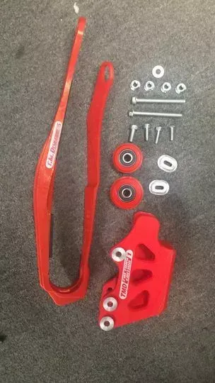 TM DESIGNWORKS HCP-6SK-RD  HONDA FACTORY EDITION #1 REAR SLIDE N GUIDE KIT, RED