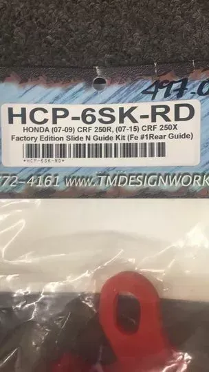 TM DESIGNWORKS HCP-6SK-RD  HONDA FACTORY EDITION #1 REAR SLIDE N GUIDE KIT, RED