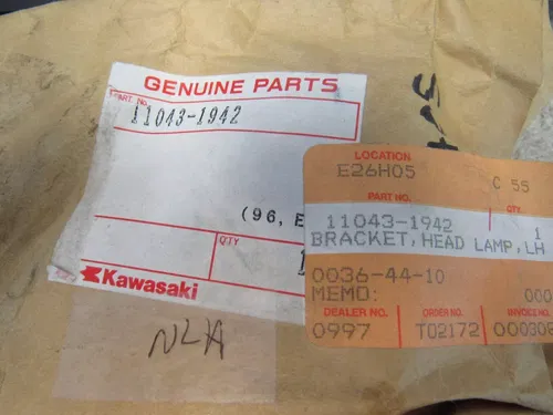 BIN45A- KAWASAKI- 11043-1942- LEFT HEAD LAMP BRACKET  1985- 1990 454LTD, VULCAN